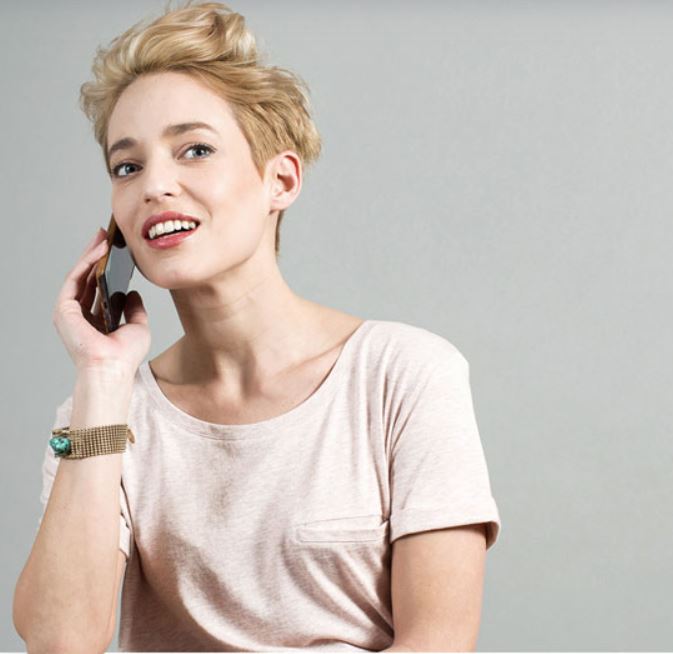 woman with phone